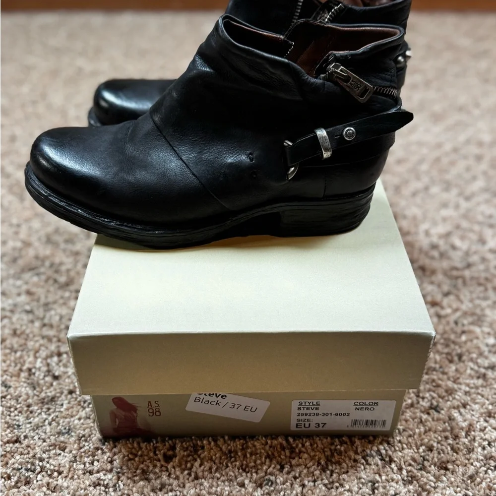 A.S. 98 Steve Black/Nero Ankle Boots EU 37